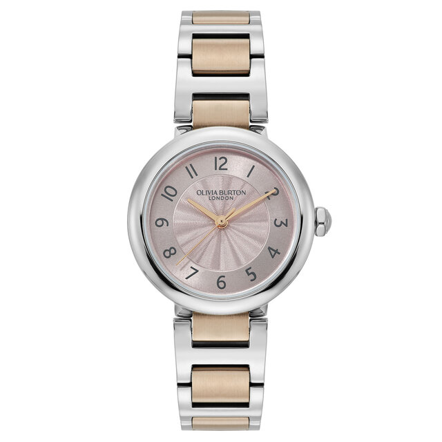 Montre Pembroke Rose Poudr&eacute; & Bracelet Bicolore 30mm