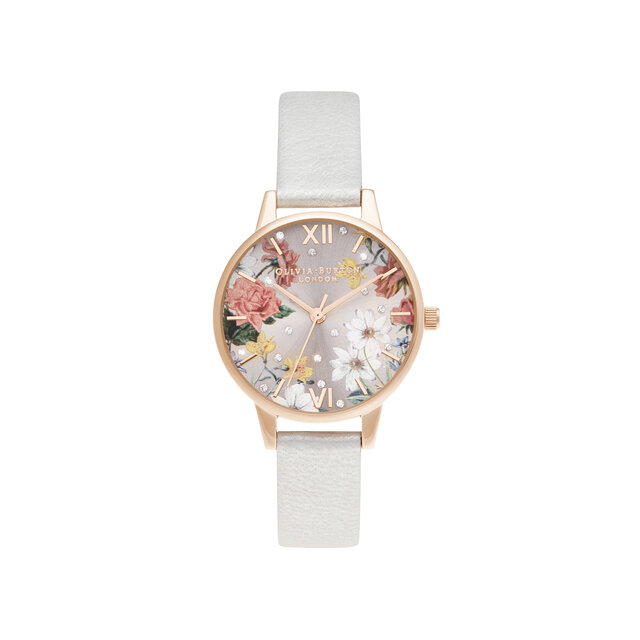 30mm Rose Gold & Pink Leather Strap Watch