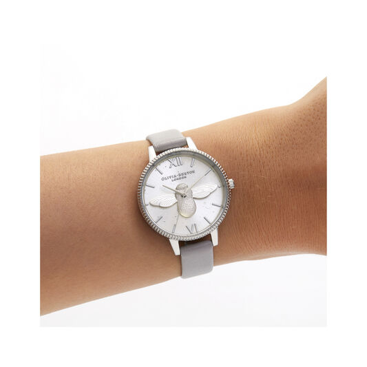 3D Bee Celestial Silver Watch