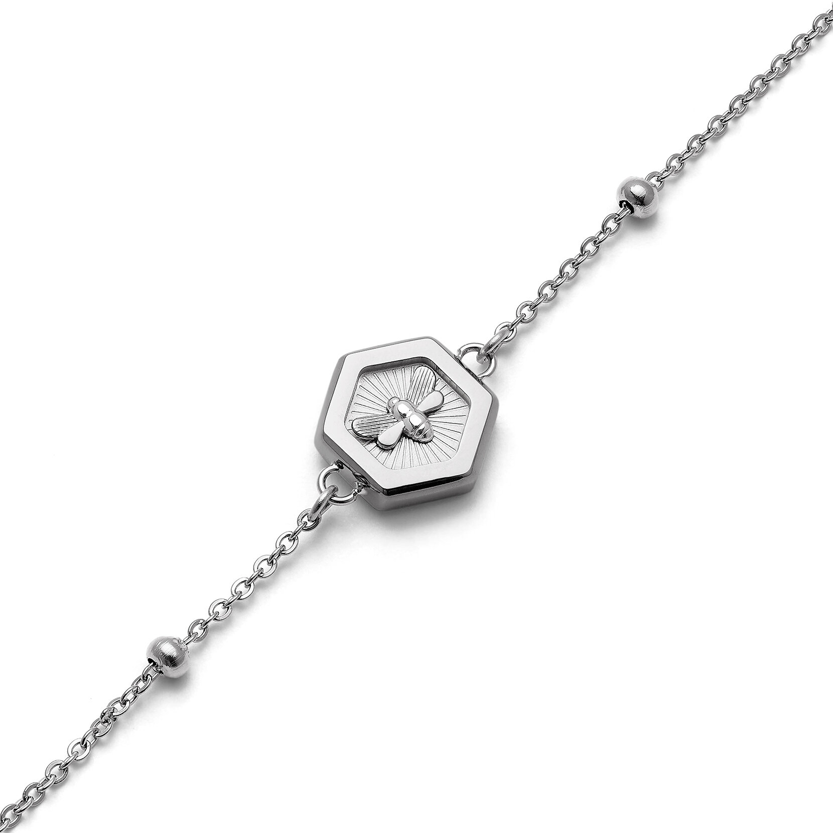 Coffret-cadeau Montre Abeille ultra fine à bracelet Argent milanais 28 mm & Bracelet Abeille Minima