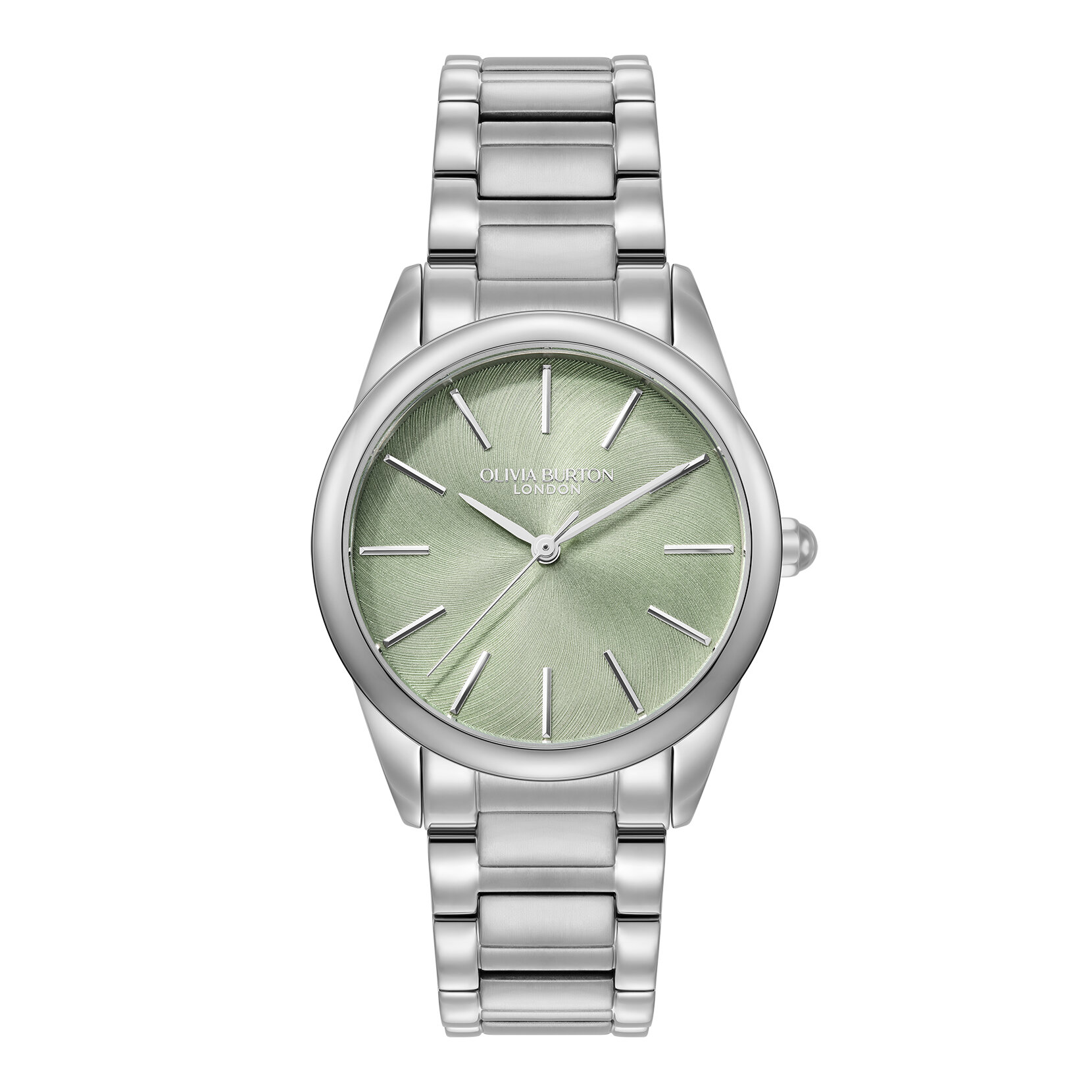 34mm Glowful Mint Green & Silver Bracelet Watch