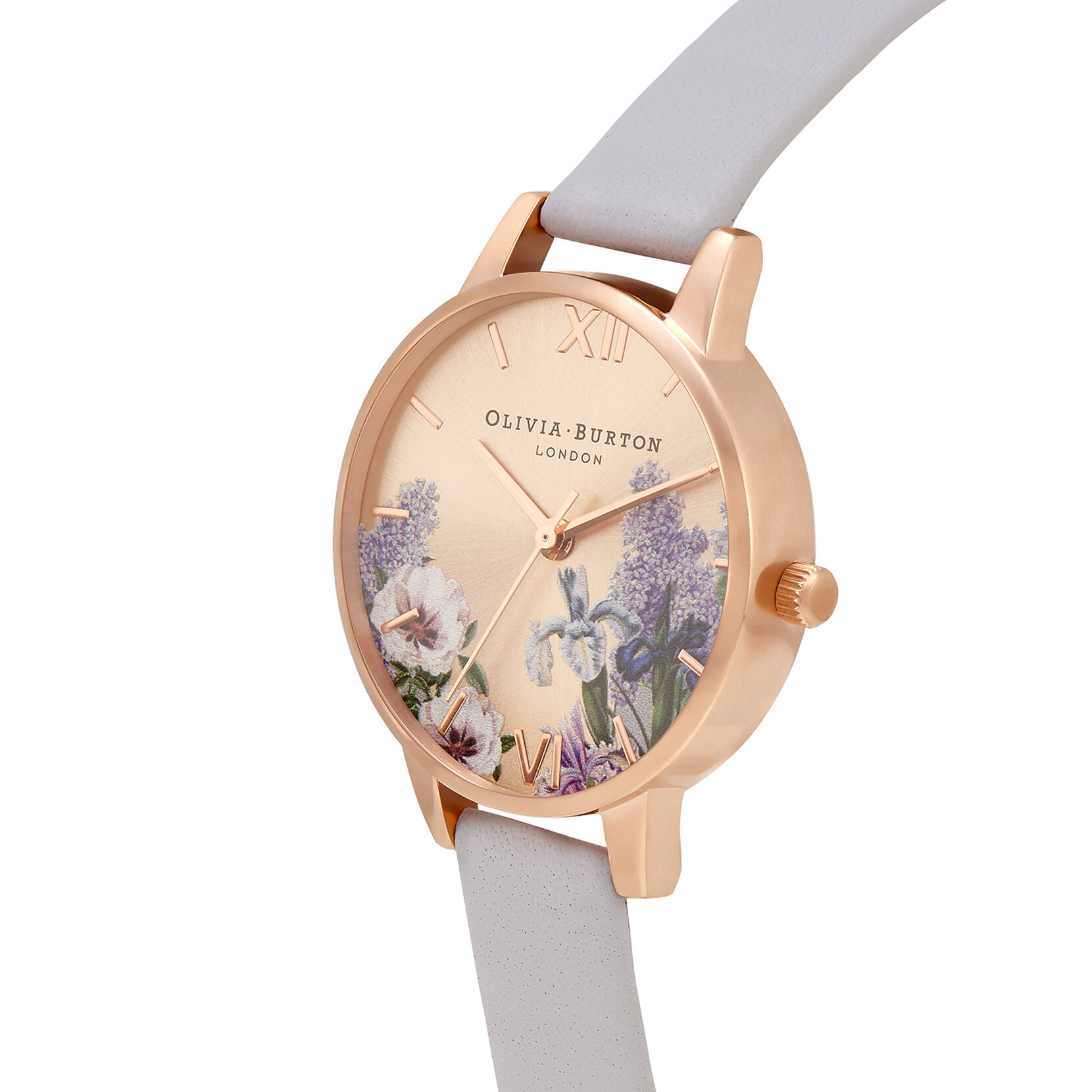 Montre Secret Garden à cadran Midi violet-parme et or rose
