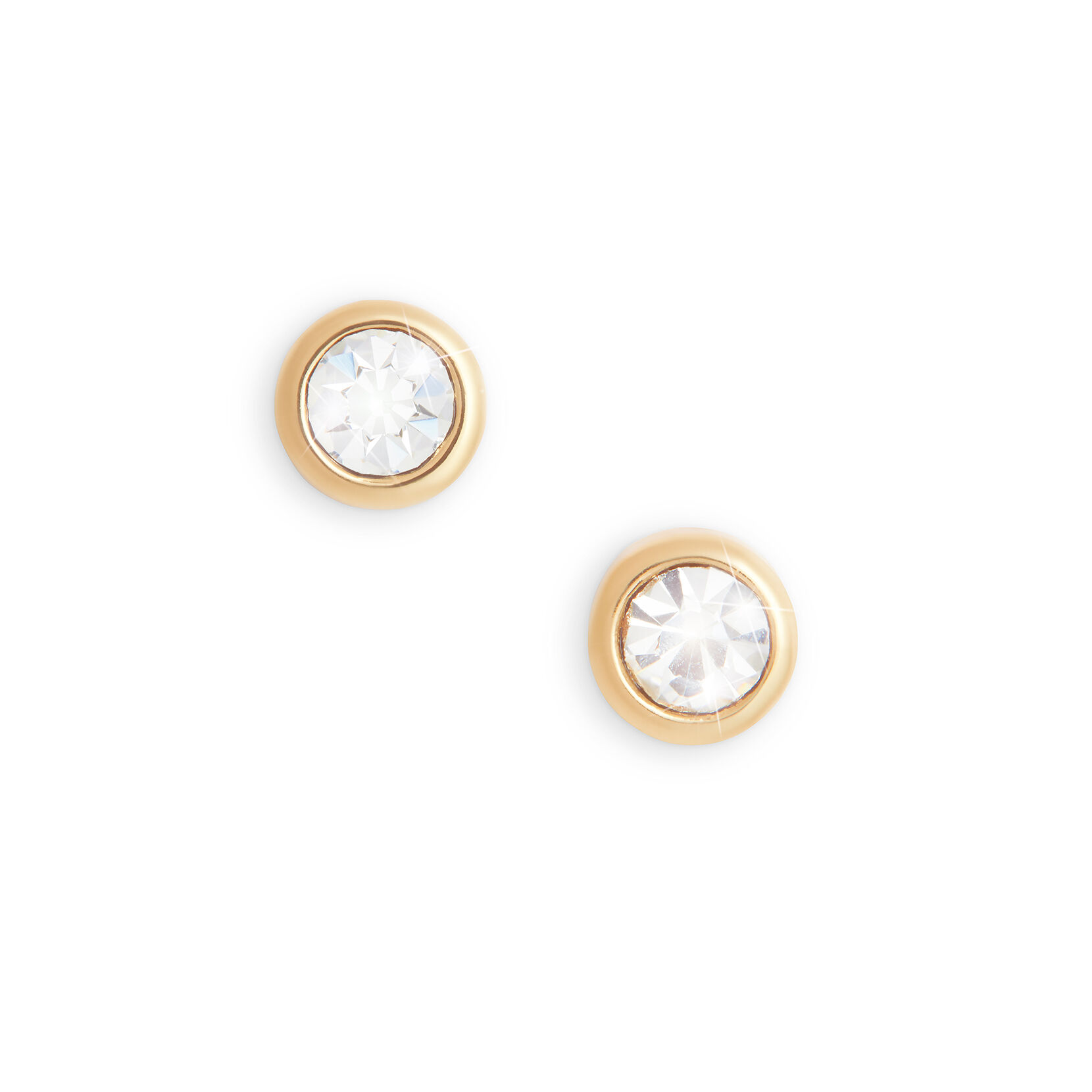Gold Round Stud Earrings