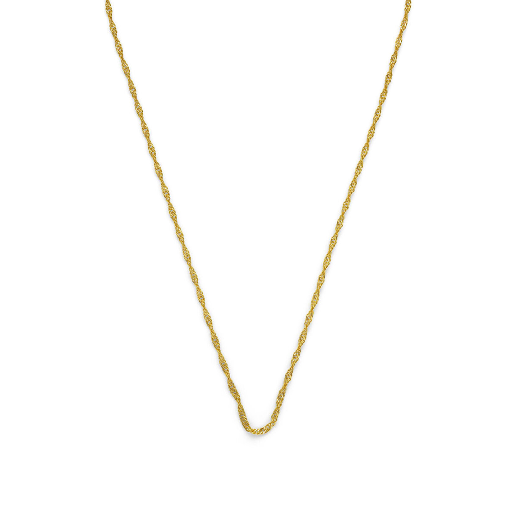 Twisted Rope Gold Plated Chain Necklace