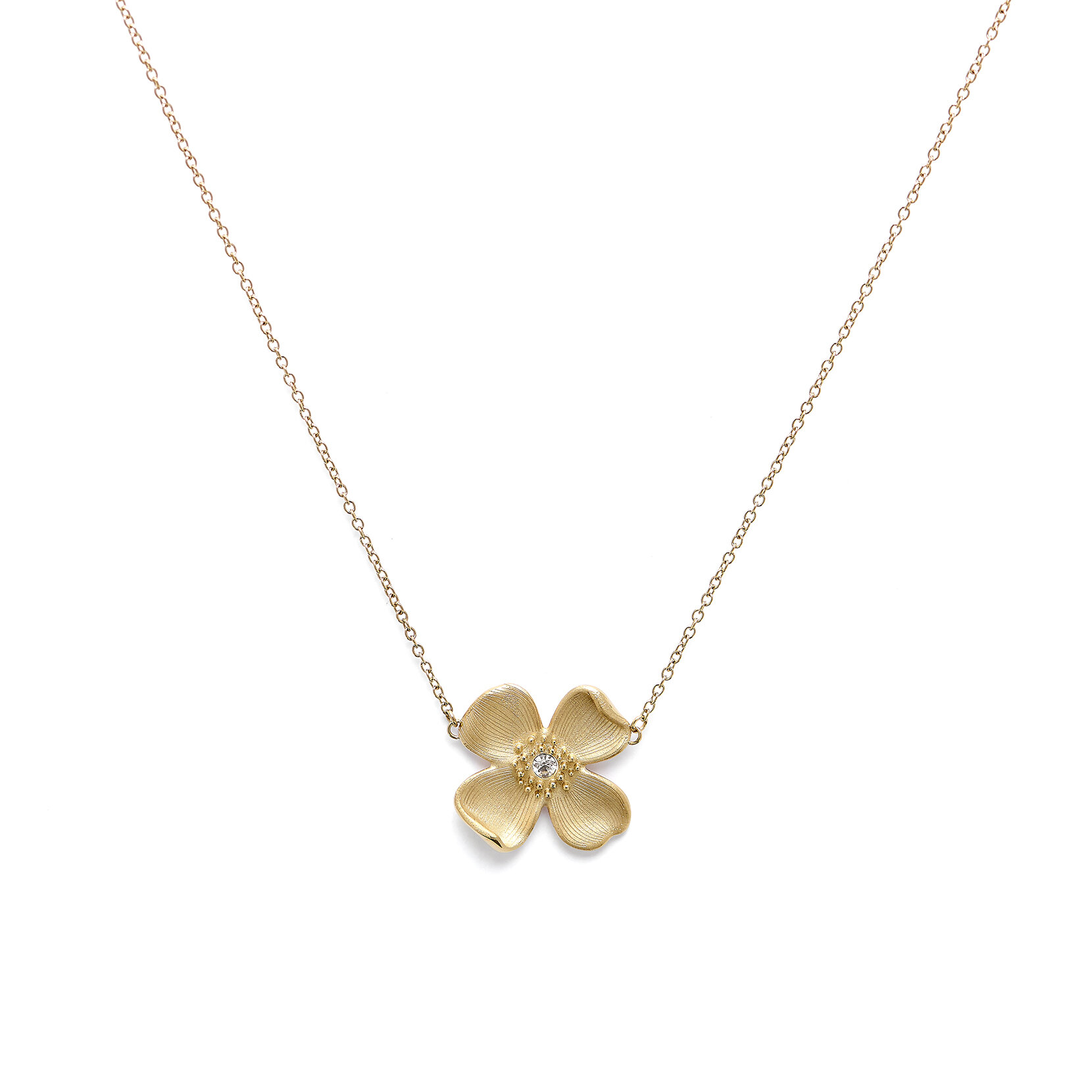 Collier à pendentif Fleur de cornouiller Or