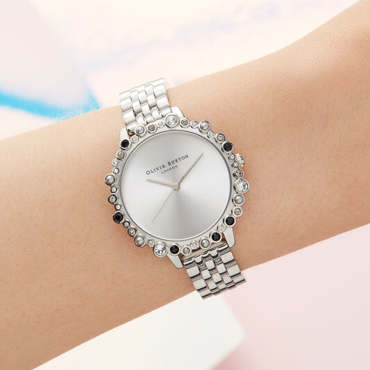 Limited Edition Bejewelled & Silver Bracelet Watch