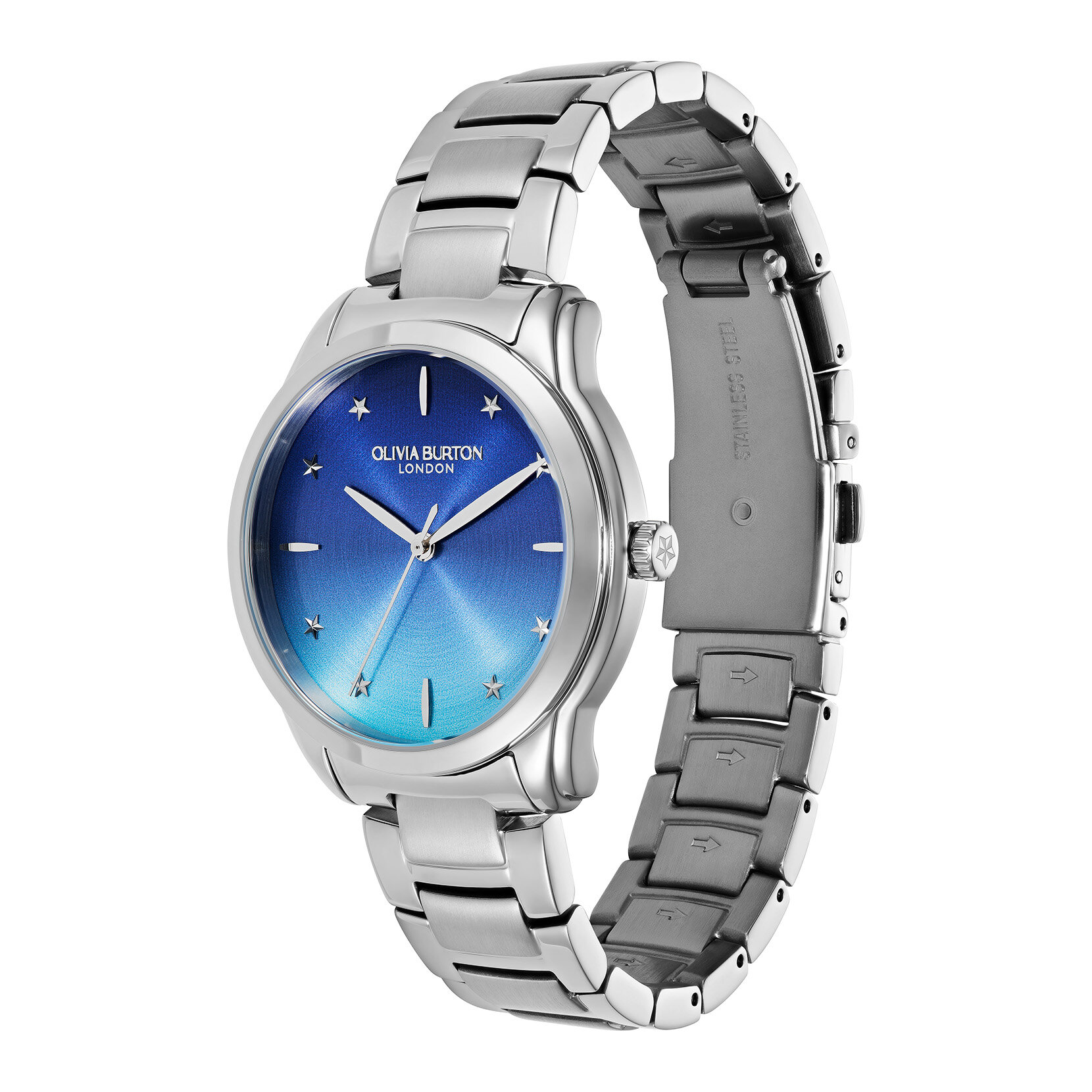 Montre-bracelet Colourwave bleu d&eacute;grad&eacute; et argent 36 mm