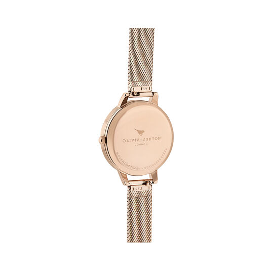 Watercolour Florals Rose Gold Mesh Watch