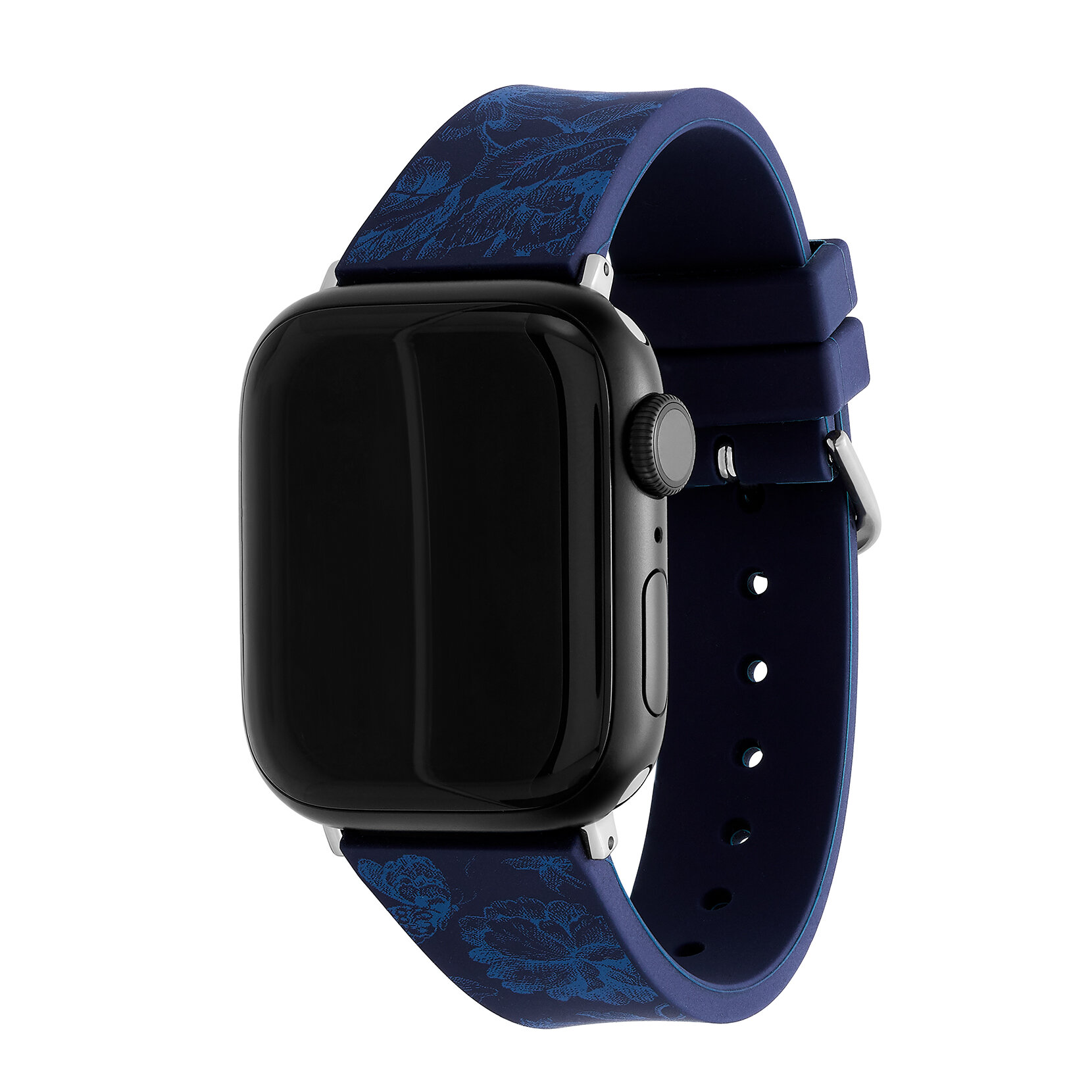 Bracelet en silicone Bleu saphir avec imprimé floral Bleu marine