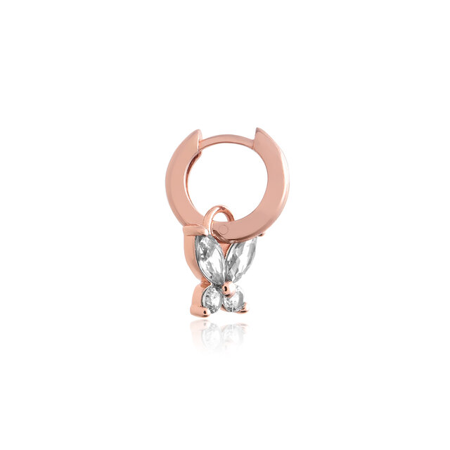 Dormeuses Sparkle Butterfly Marquise Butterfly or rose