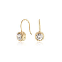 Classic Drop Crystal Earrings Gold