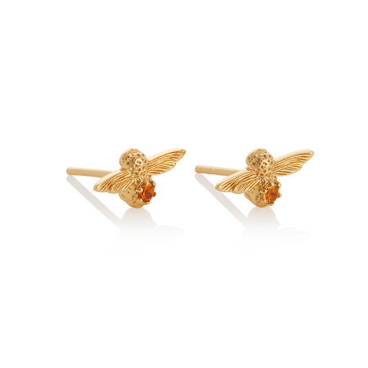 Celebration Gold & Citrine Bee Studs