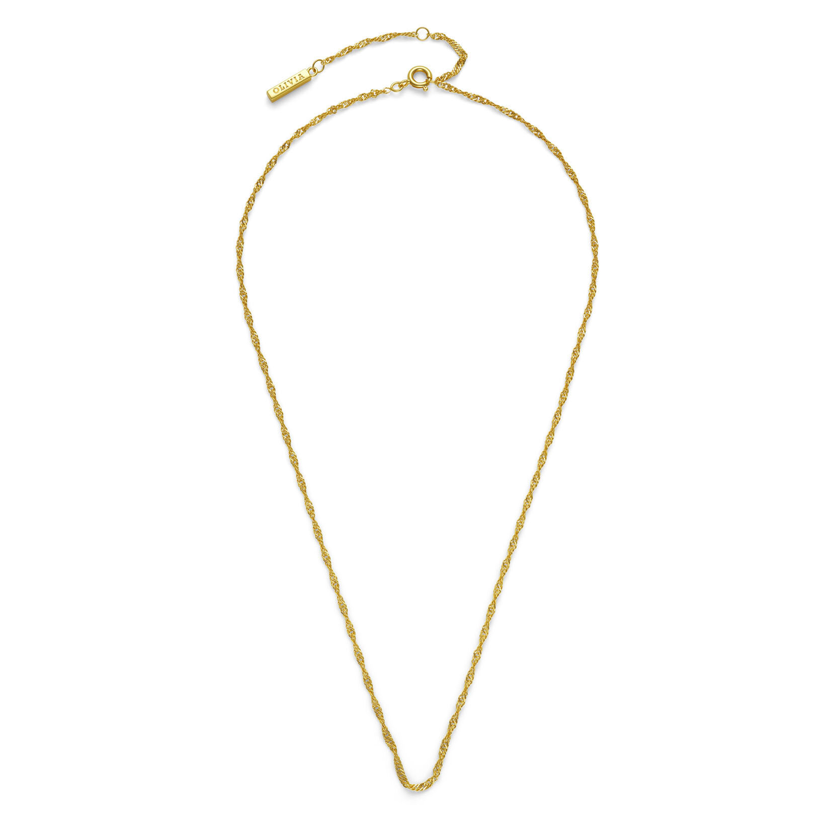 Twisted Rope Gold Plated Chain Necklace