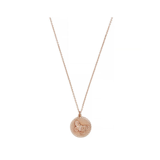 3D Butterfly Rose Gold Necklace