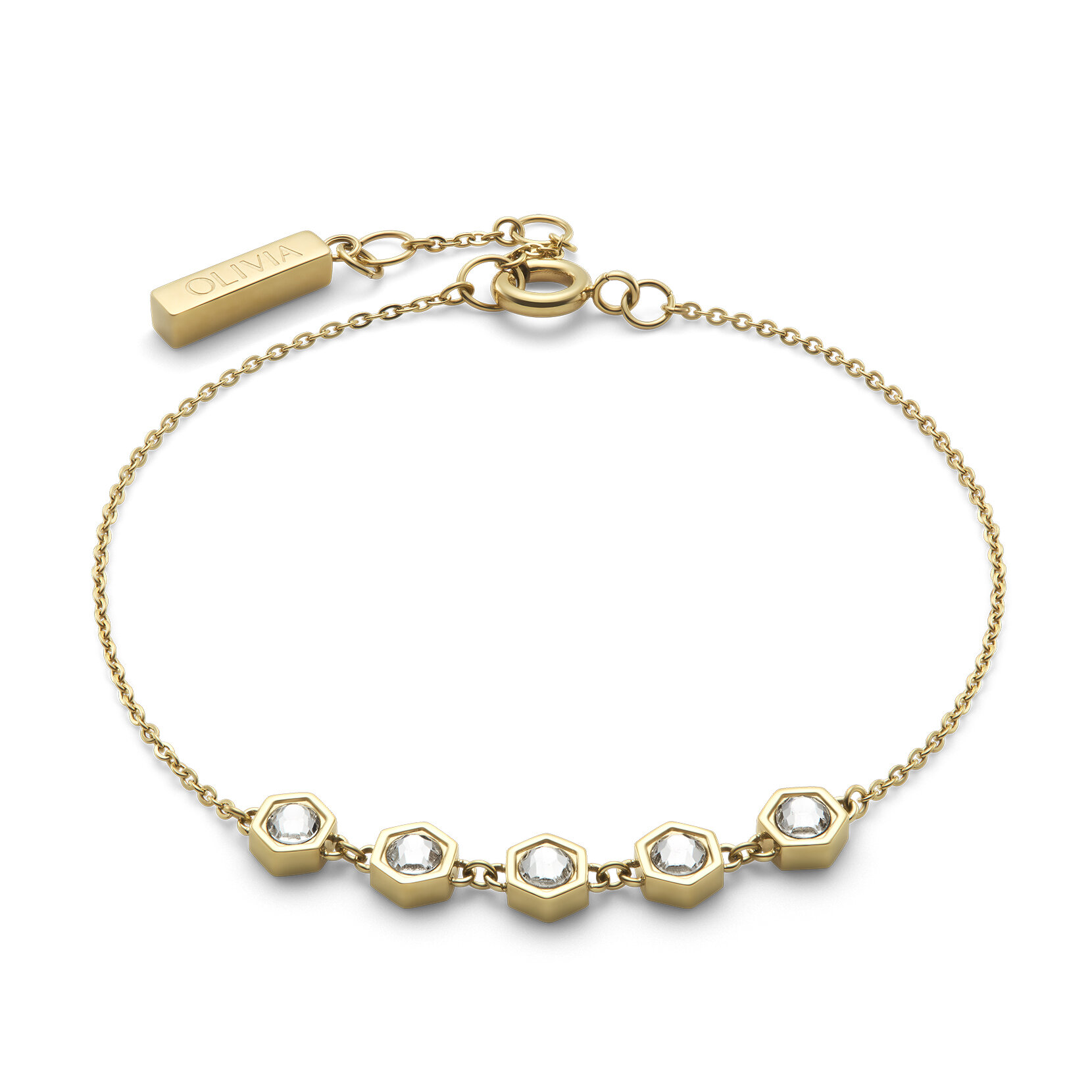 Bracelet Superposition Ever Stacked Cristal Honeycomb Plaqué Or