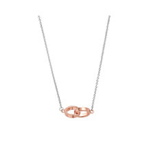 Silver & Rose Gold Interlink Necklace