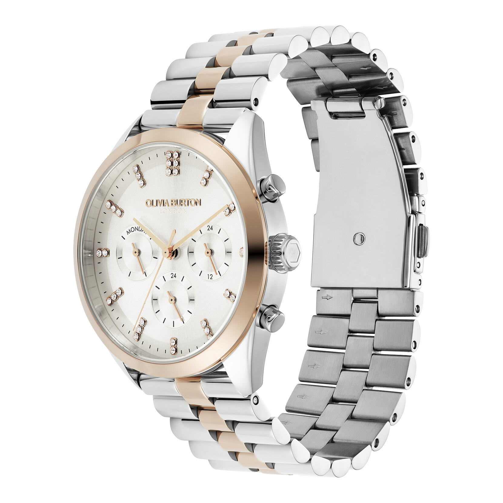 38mm City Classic Multifunction Two Tone Bracelet Watch