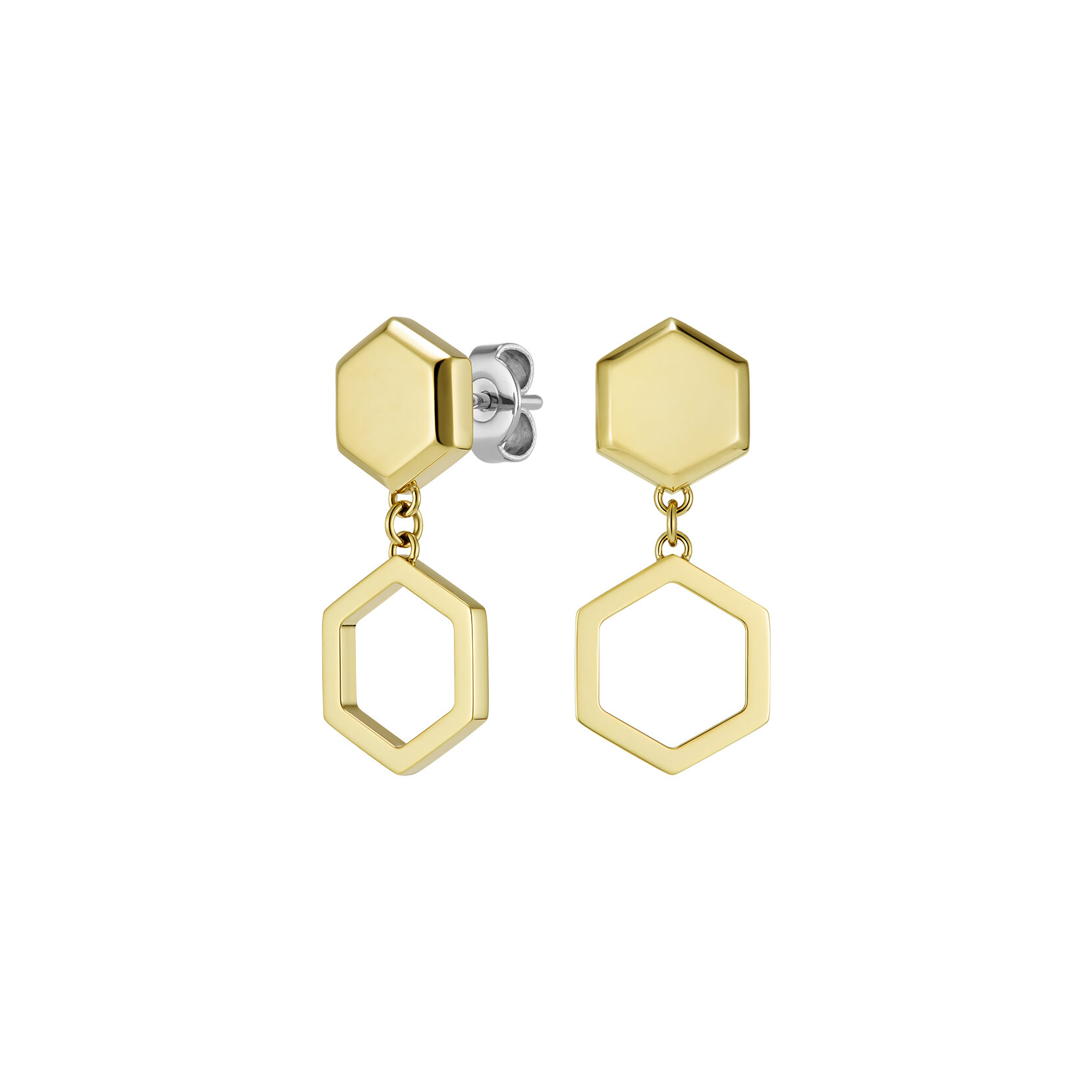 Boucles d’oreille pendantes Ever Stacked Honeycomb Or plaqué