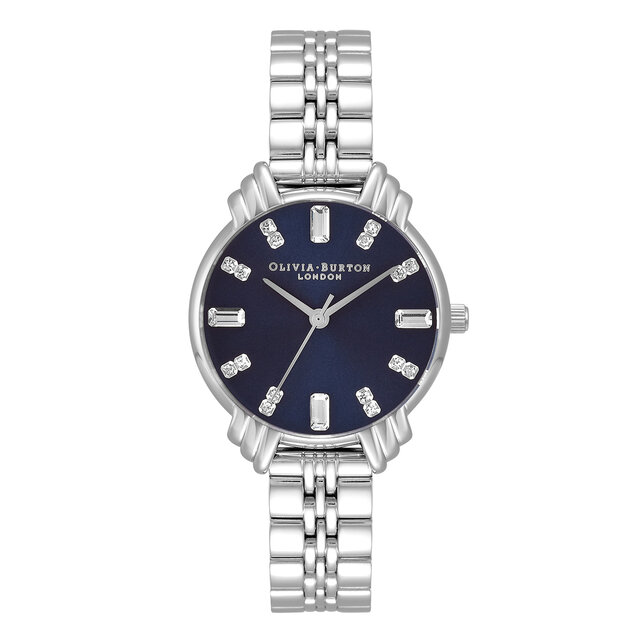30mm Blue & Silver Bracelet Watch