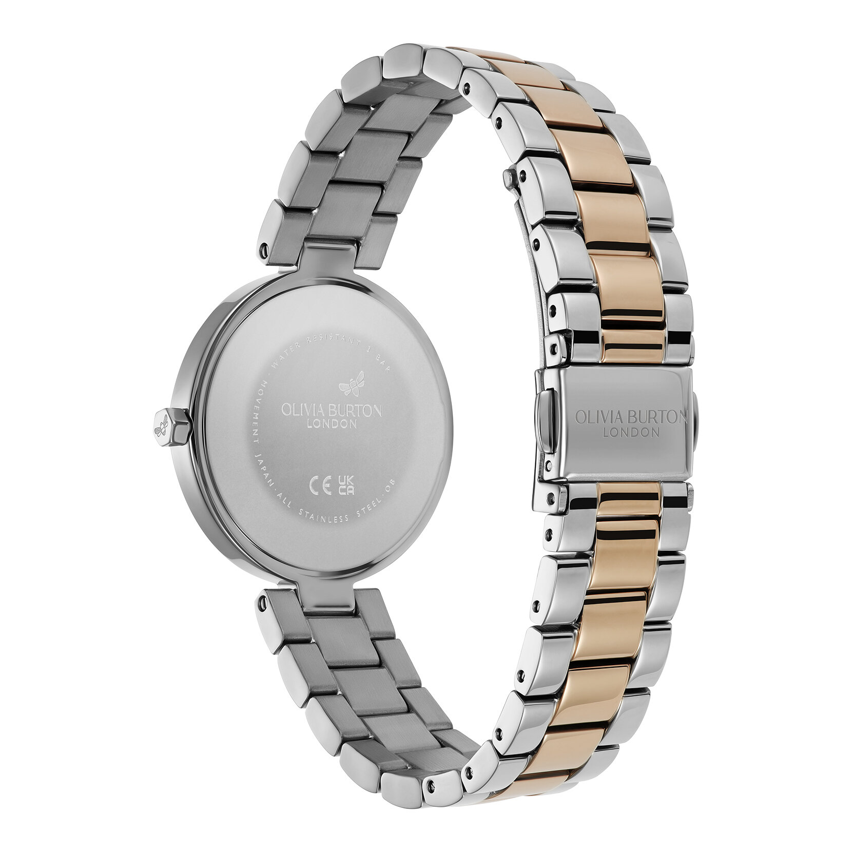 Montre Dimension avec Fermoir en T Bleu Craie & Bracelet Bicolore 32mm
