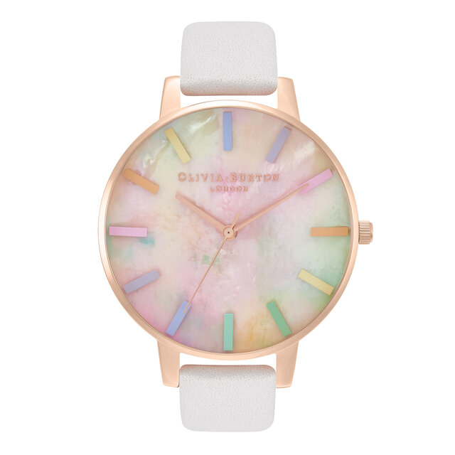 38mm Rose Gold & Blush Leather Strap Watch