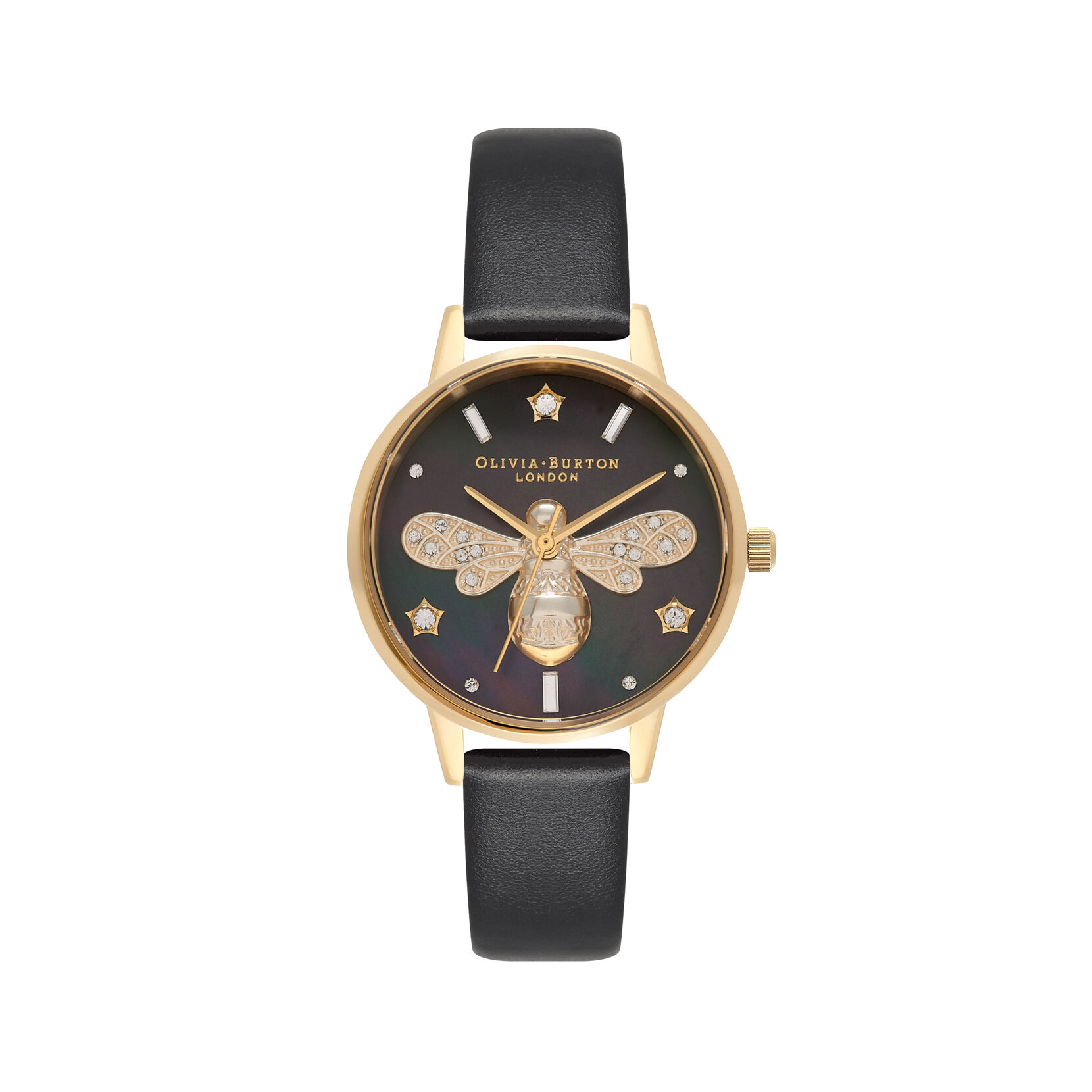 Sparkle Bee Black & Gold Watch