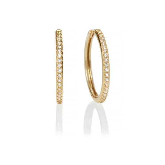 Cubic Zironia & Gold Hoop Earrings