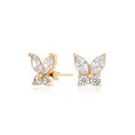 Sparkle Butterfly Marquise Butterfly Studs Gold
