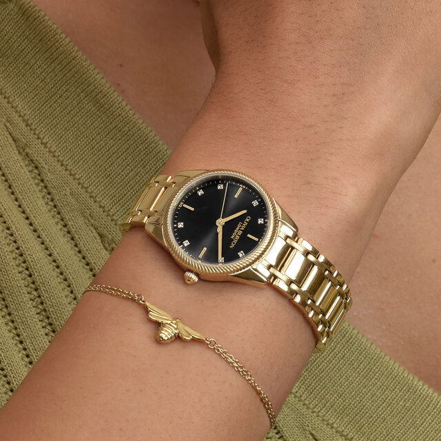 28mm Egerton Black & Gold Bracelet Watch