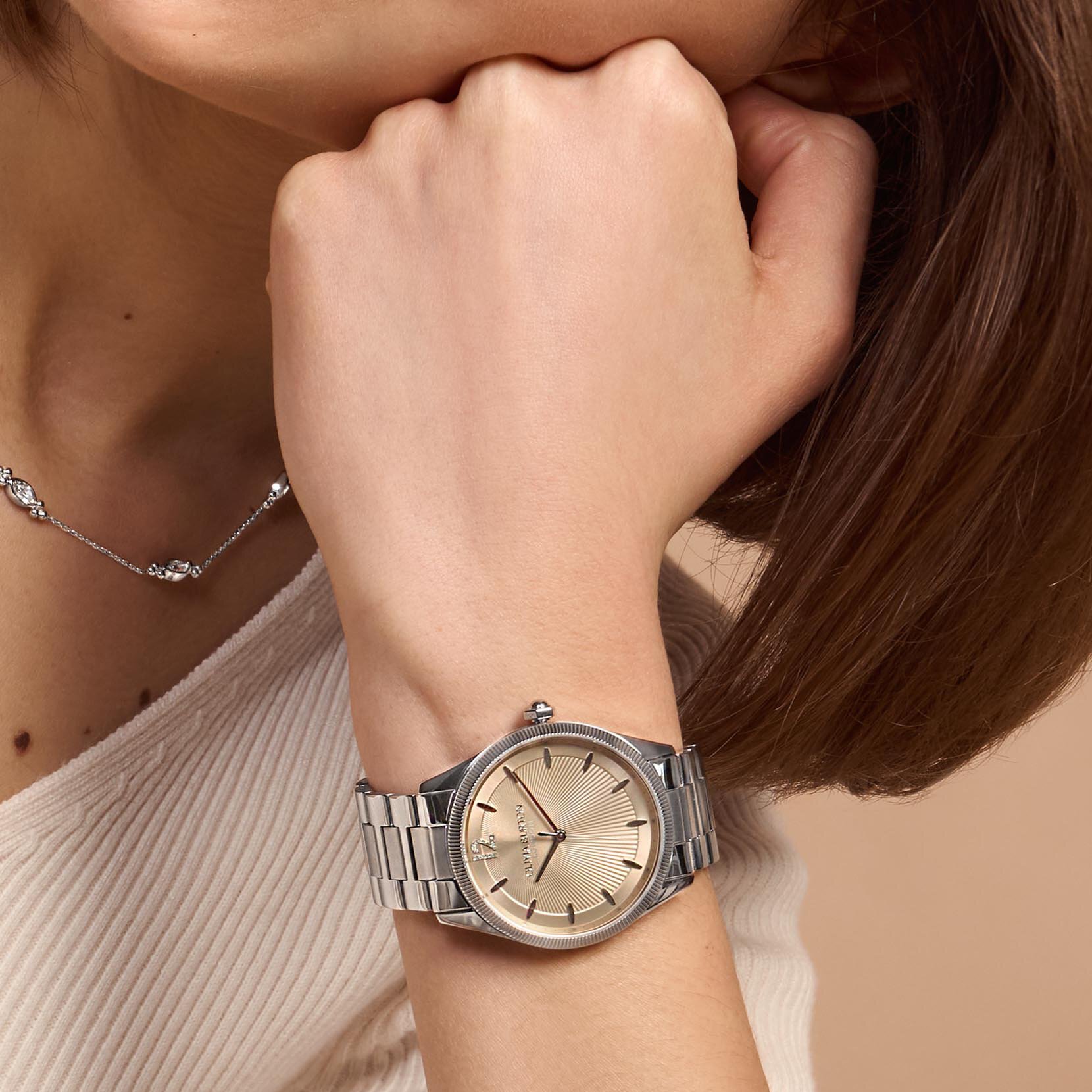 38mm Radiate Nude & Silver Bracelet Watch