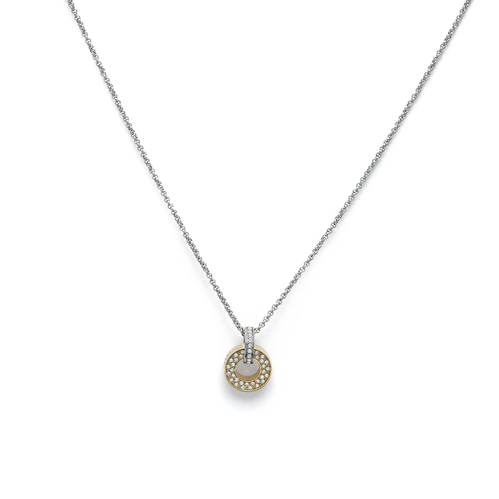 Interlink Two Tone Silver & Gold Necklace