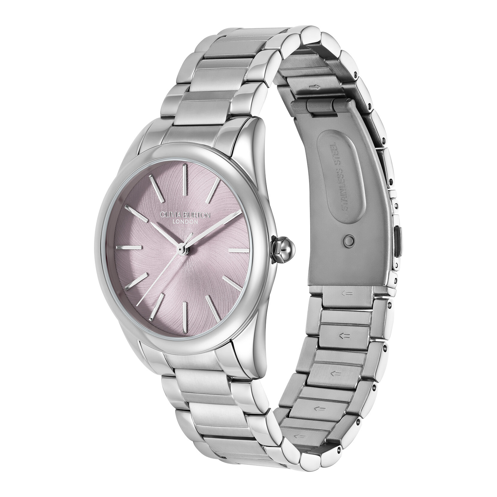 34mm Glowful Pale Lavender & Silver Bracelet Watch