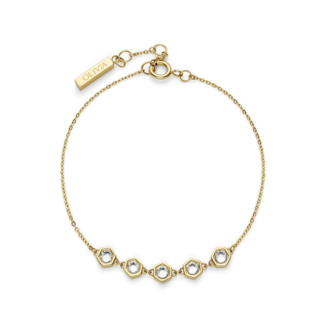 Bracelet Superposition Ever Stacked Cristal Honeycomb Plaqué Or