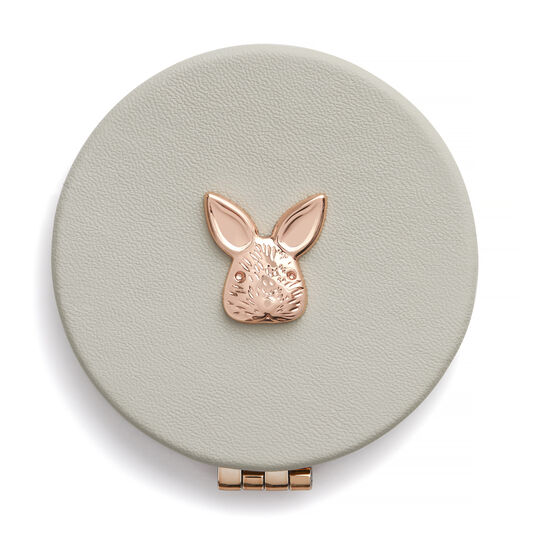 3D Bunny Compact Mirror Grey & Rose Gold
