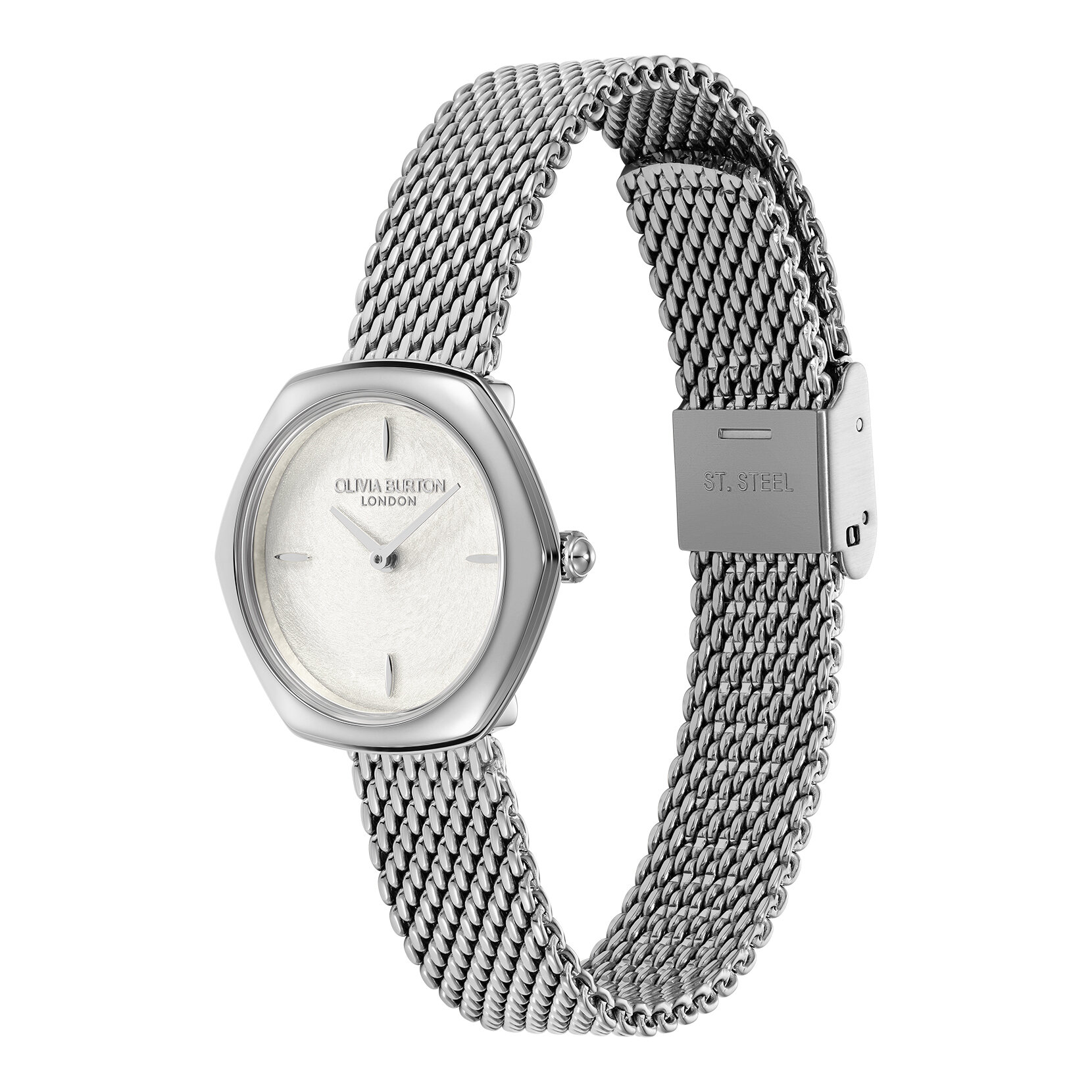 28mm Charing Silver Mesh Watch