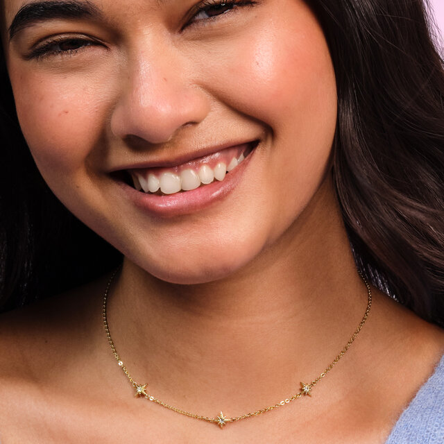 Collier Superposition Ever Stacked Étoile Polaire Plaqué Or