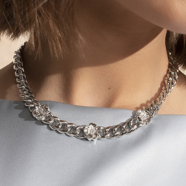 Collier Tudor avec Chaîne à Maillons Argent Rosé