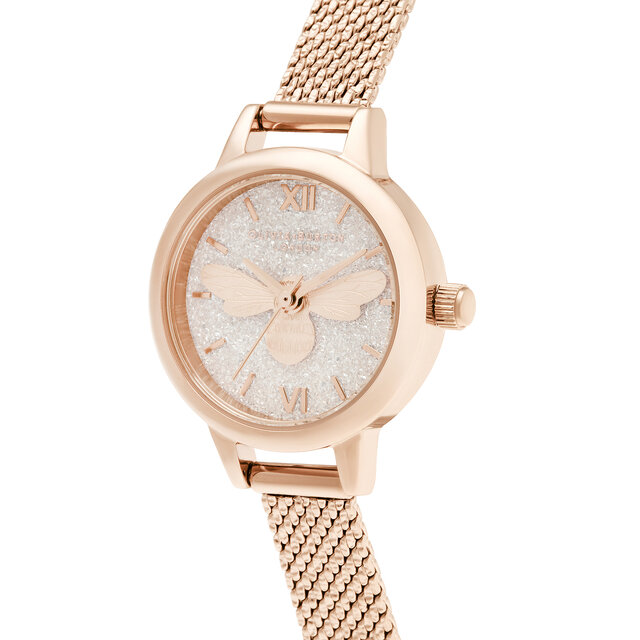 23mm Blush & Rose Gold Mesh Watch