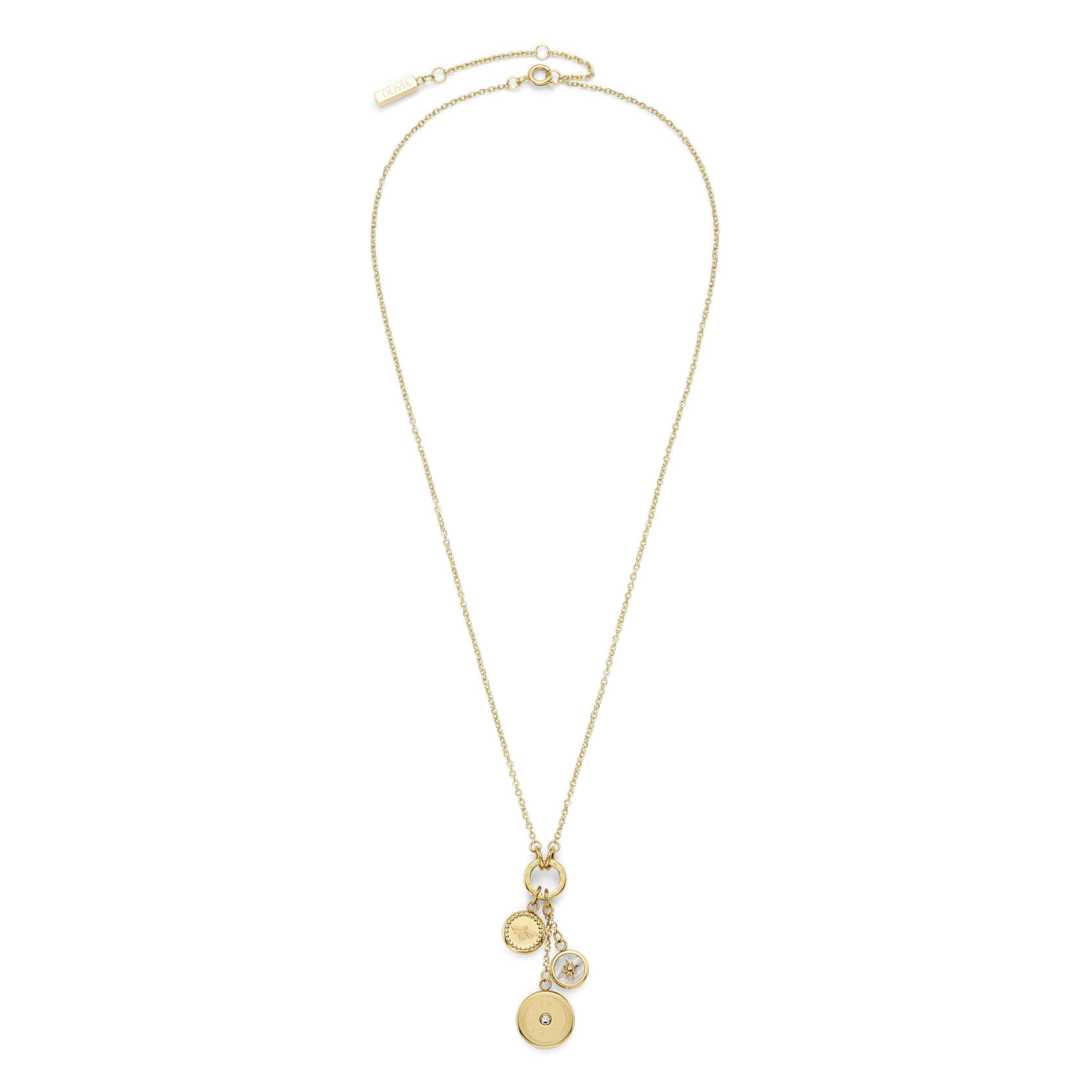 Collier Charms Abeille & Étoile Polaire Plaqué Or