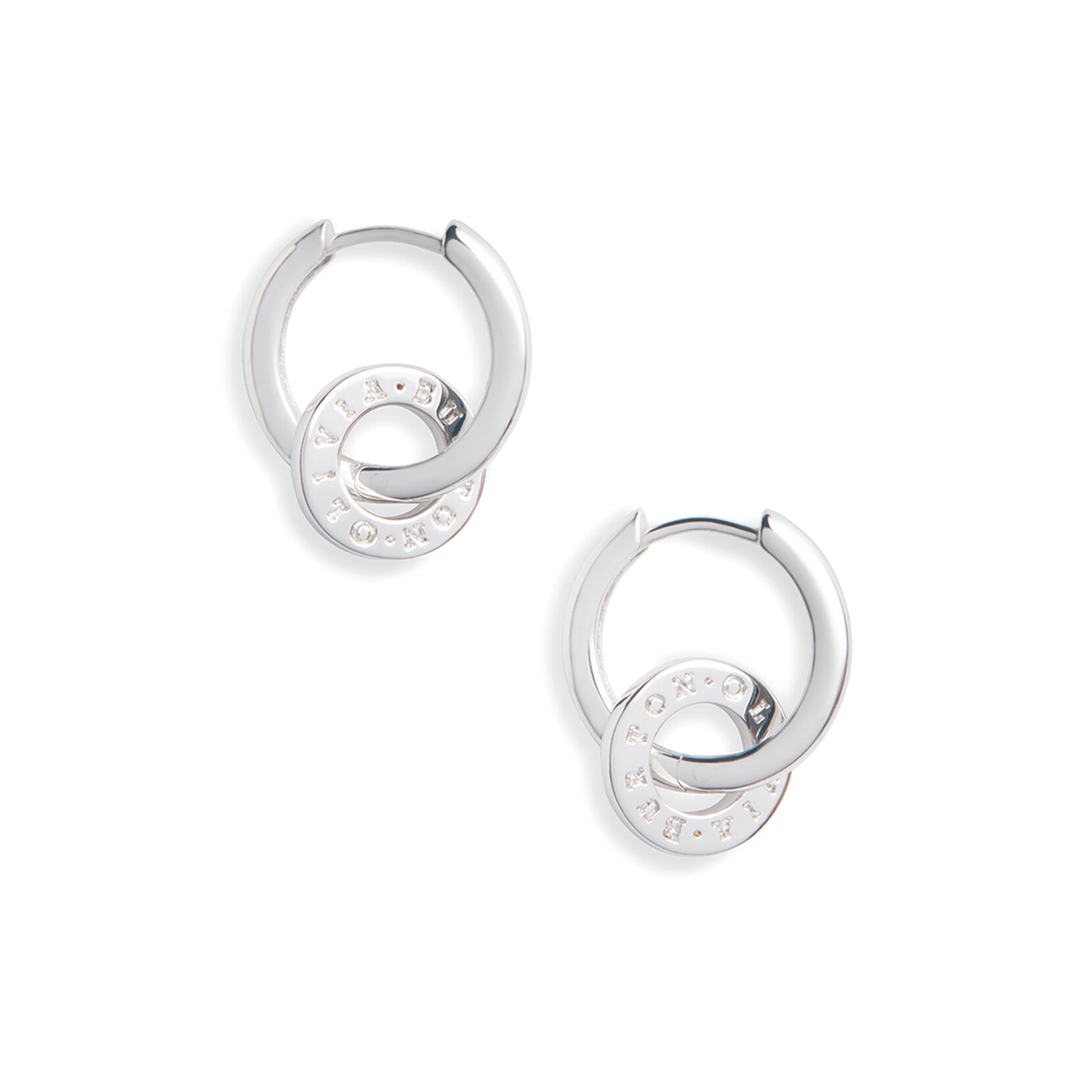 Silver Interlink Huggie Hoops