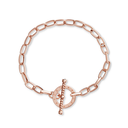Bejewelled T-Bar Bracelet Rose Gold