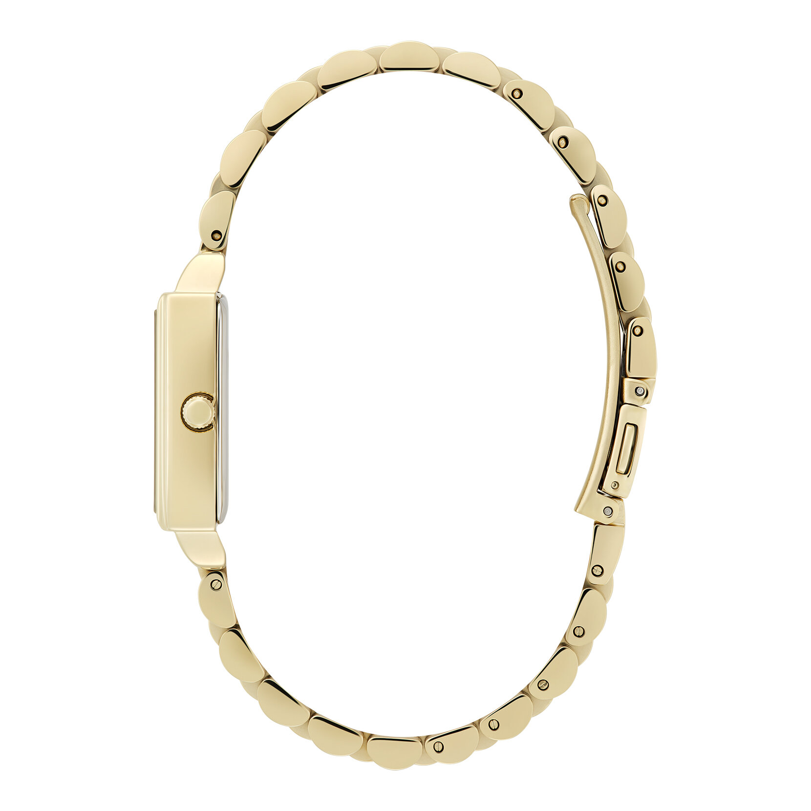 21mm Rectangle White & Gold Bracelet Watch