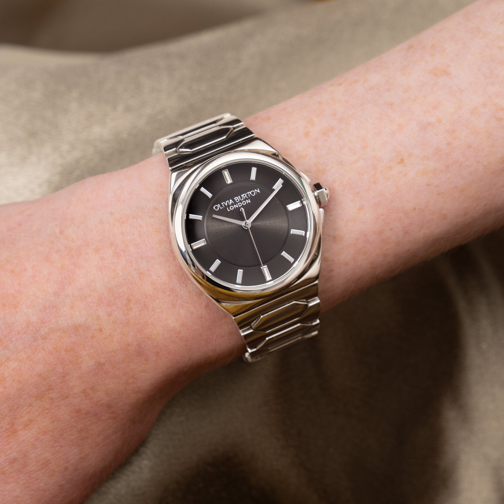 Bracelet de Montre Lustre 34mm Onyx & Argent