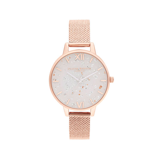 Celestial Rose Gold Mesh Watch