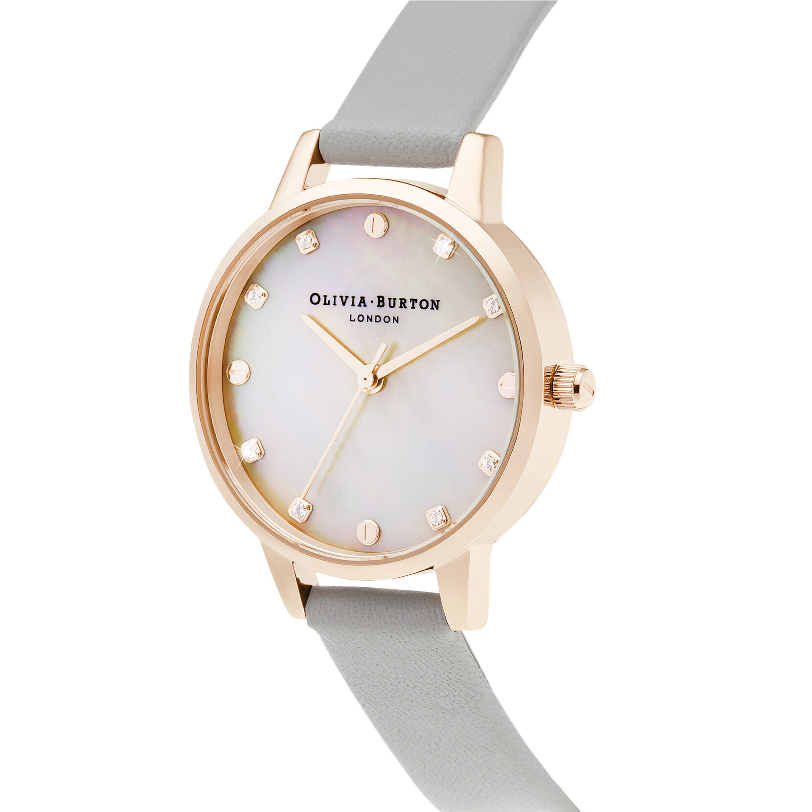 Cadran midi nacre gris et or rose