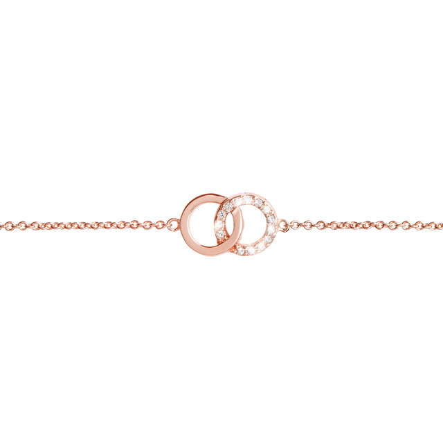 Bejewelled Interlink Chain Bracelet Rose Gold