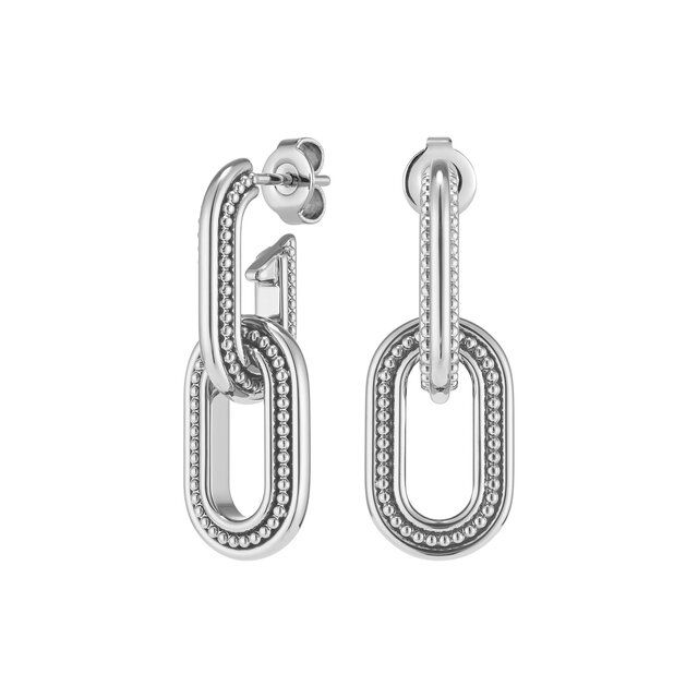 Boucles d’Oreilles Camber Caviar Interlink Argentées