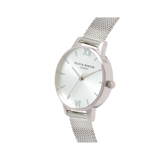 Sunray Silver Mesh Watch