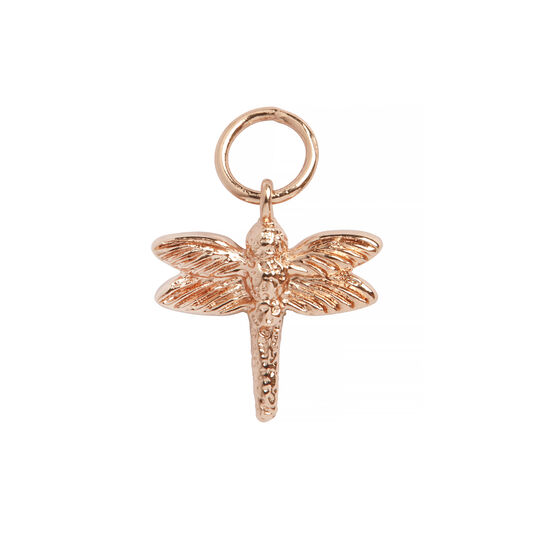 Rose Gold Dragonfly Huggie Charm