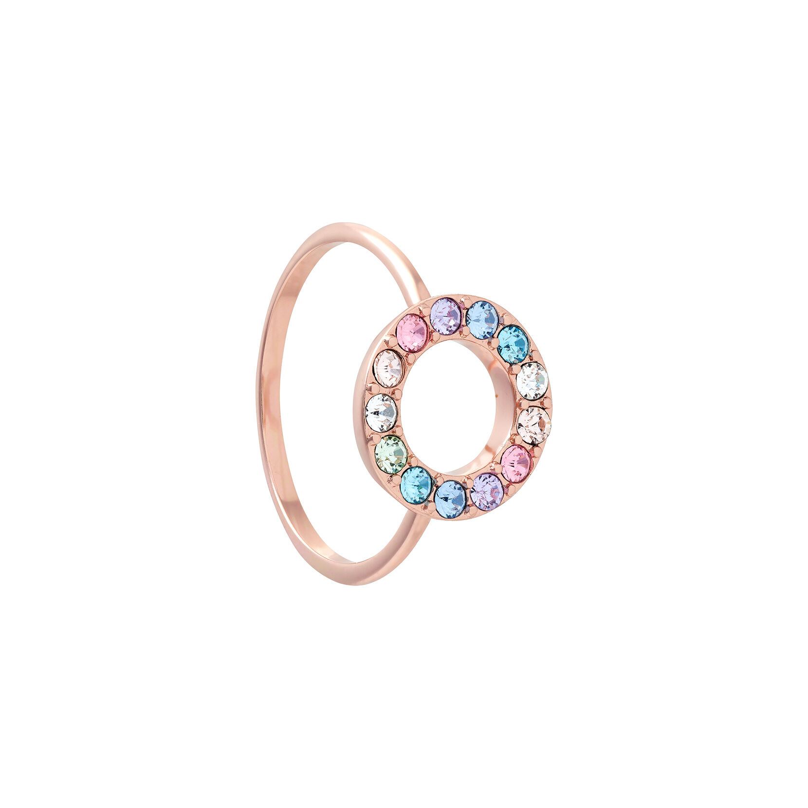 Rose Gold Rainbow Halo Ring